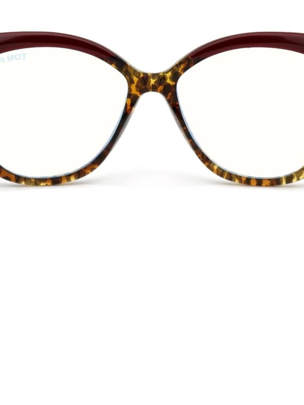 NEW TOM FORD TF5673-B 056 BURGUNDY VINTAGE LEOPARD AUTHENTIC EYEGLASSES FRAME - Picture 6 of 9